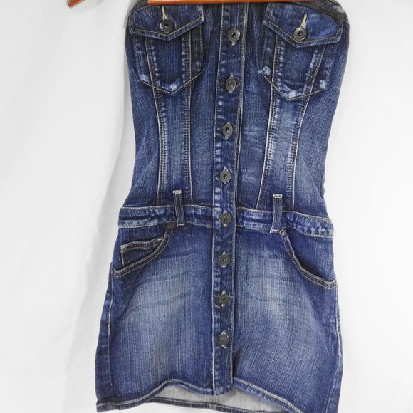 Guess Dresses & Skirts - GUESS Denim Sleeveless Buttoned Dress Size XS